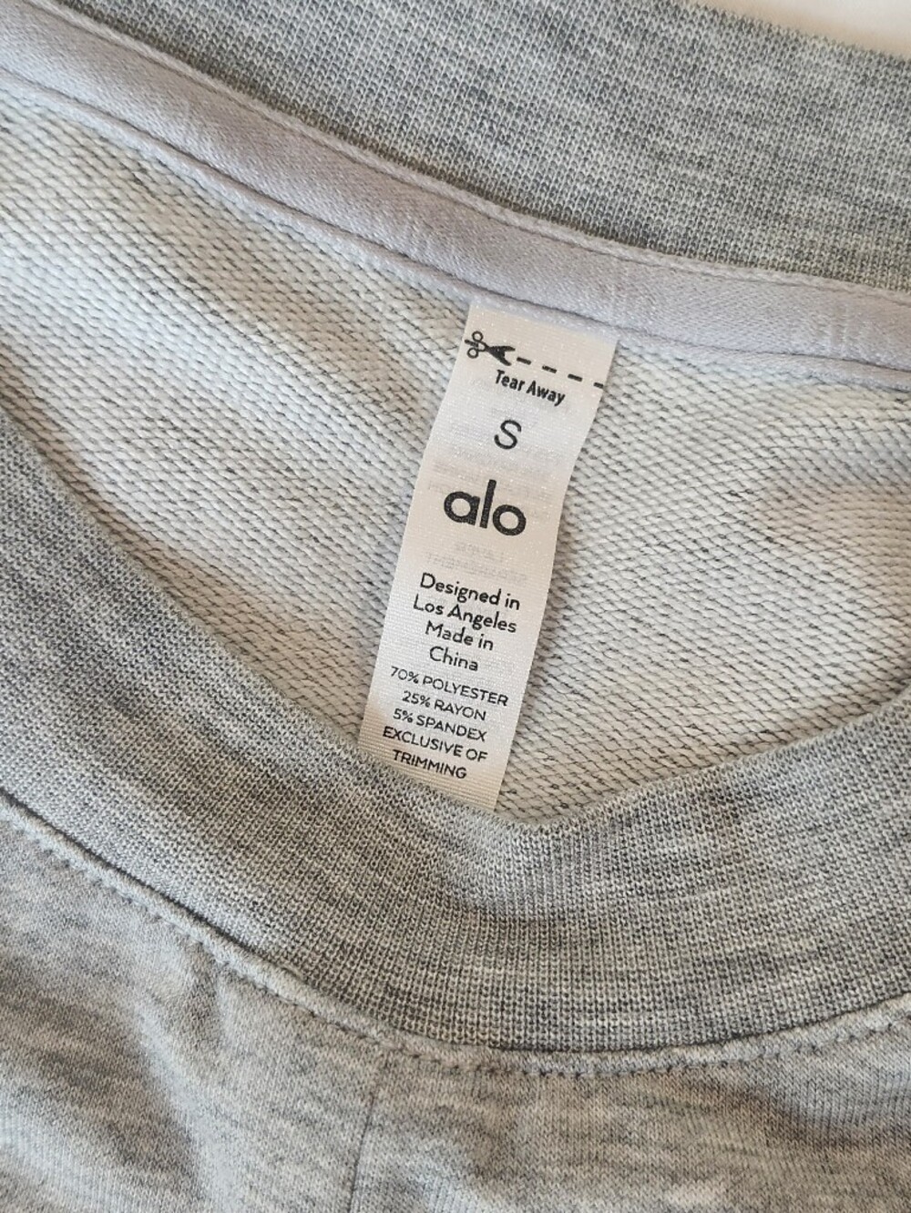 ALO Yoga Grey Tie-Front Cropped Sweatshirt - Picture 5 of 5